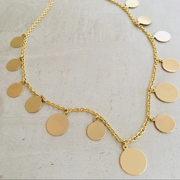 J. CREW Golden Disc Charm Necklace - Picture 3 of 8